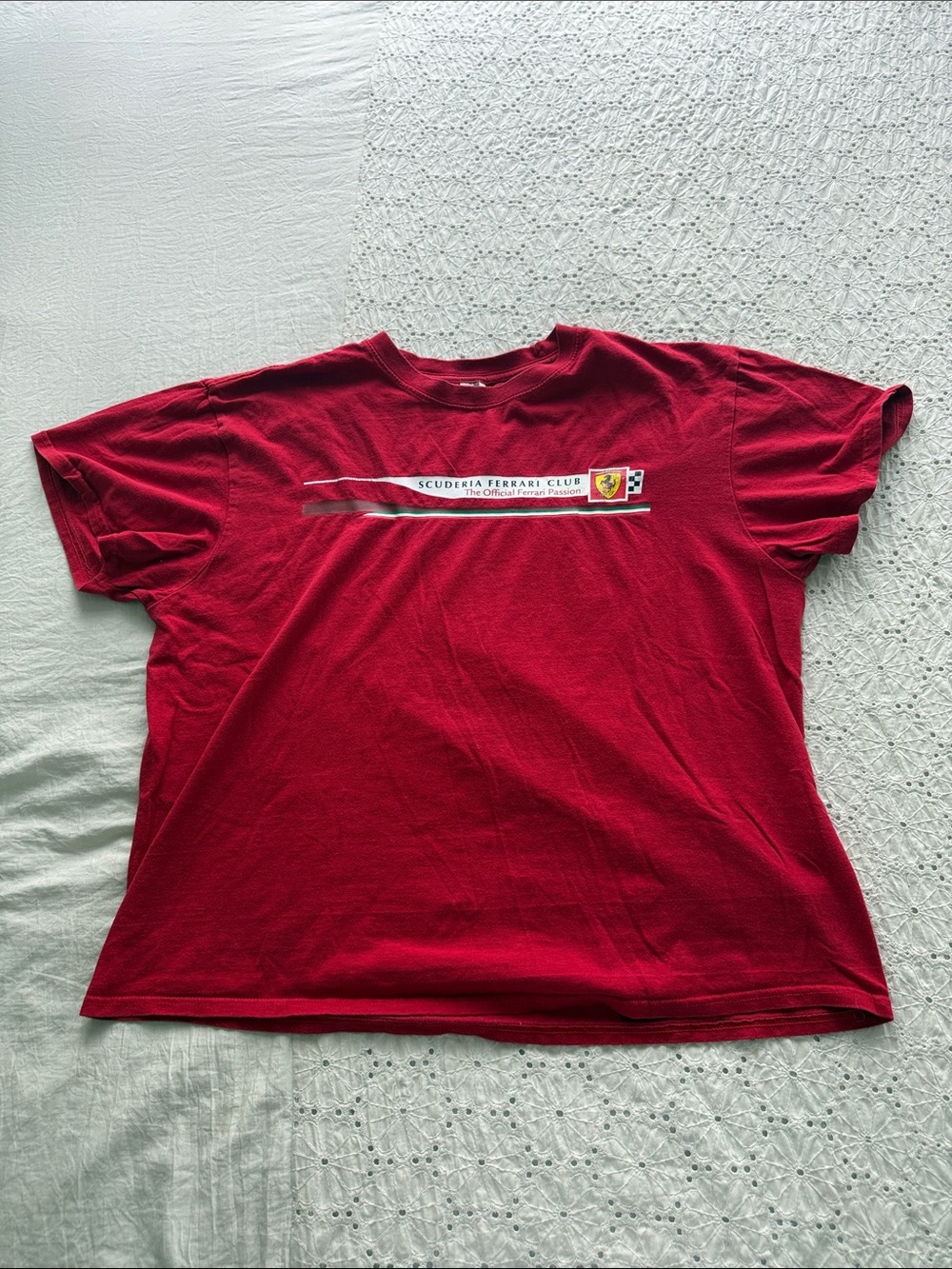 Scuderia Ferrari Womens Red Crewneck T-Shirt